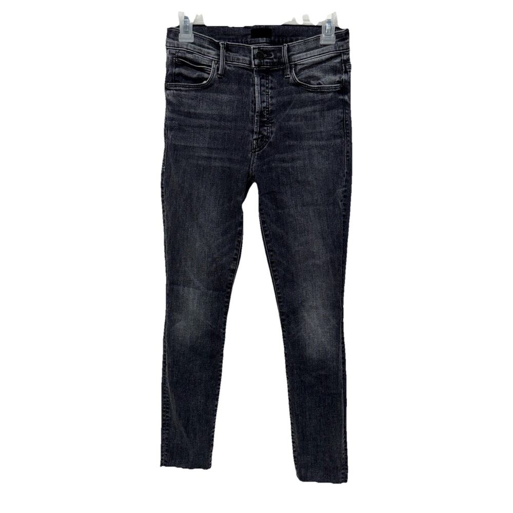 Mother The Stunner Zip Ankle Step Fray Jeans in Train Stops sz 26 Women's